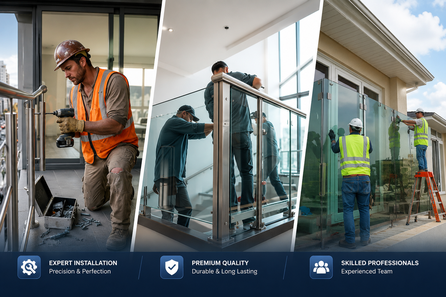steel railing & glass railing
